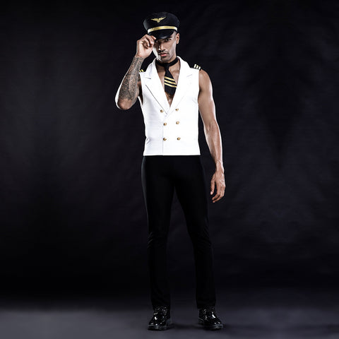 Men's Fashionable Sexy Underwear Captain Costume Outfit