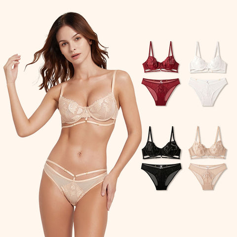 Knit Crossband Bra Set
