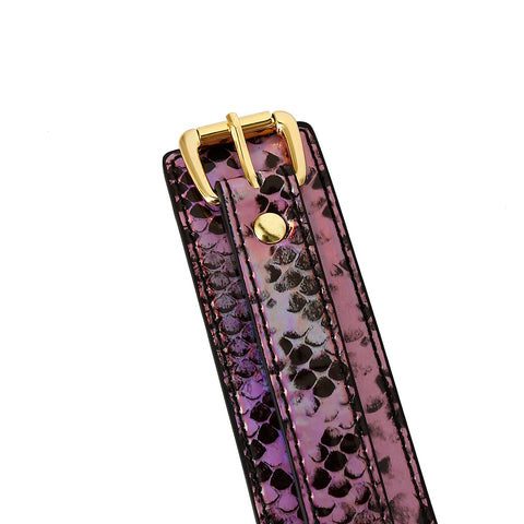 Handmade Snakeskin Lockable Choker With Leash