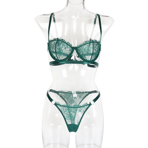 Women Lingerie Sexy Sets with Underwire Lace Bra and Panty Set Push Up Two Piece Lingerie