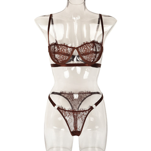 Women Lingerie Sexy Sets with Underwire Lace Bra and Panty Set Push Up Two Piece Lingerie