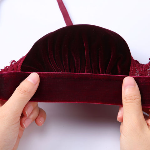 Velvet Soft and Comfortable Deep V Bra Set
