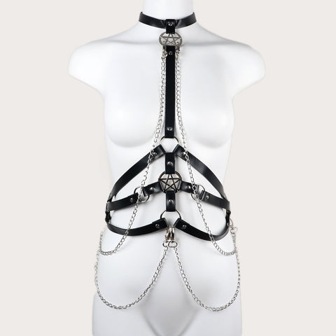 Fetish Body Harness Torso Metal Chain