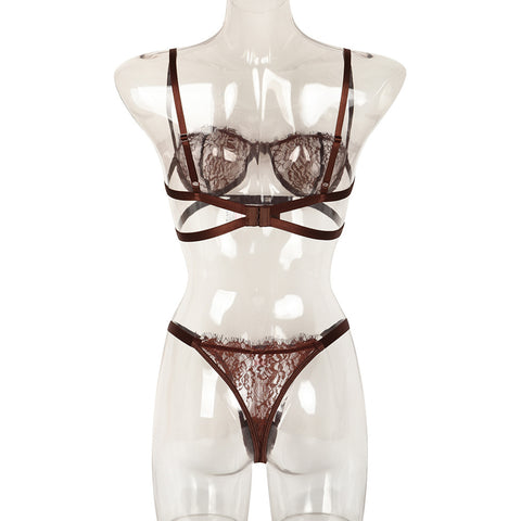 Women Lingerie Sexy Sets with Underwire Lace Bra and Panty Set Push Up Two Piece Lingerie