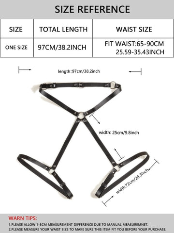 Punk Leather Body Belt Suspenders Lingerie Gothic Garter Belts Party Halloween Body Chain Accessories for Women and Girls