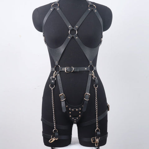 Full Body Harness Belt With Hand Cuff Fashion Body Chain